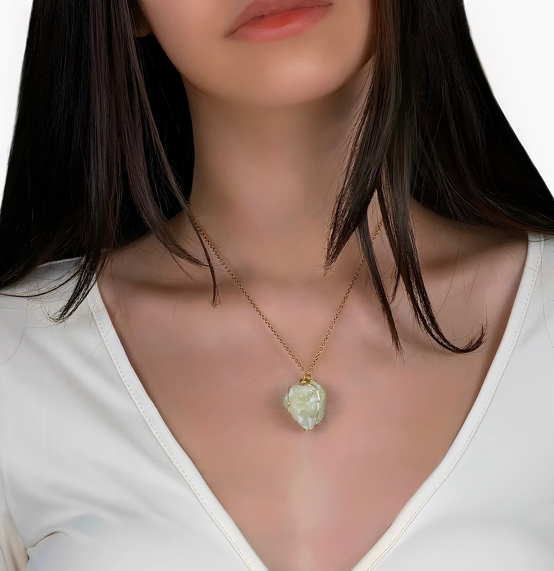 Crudo Prehnite Necklace