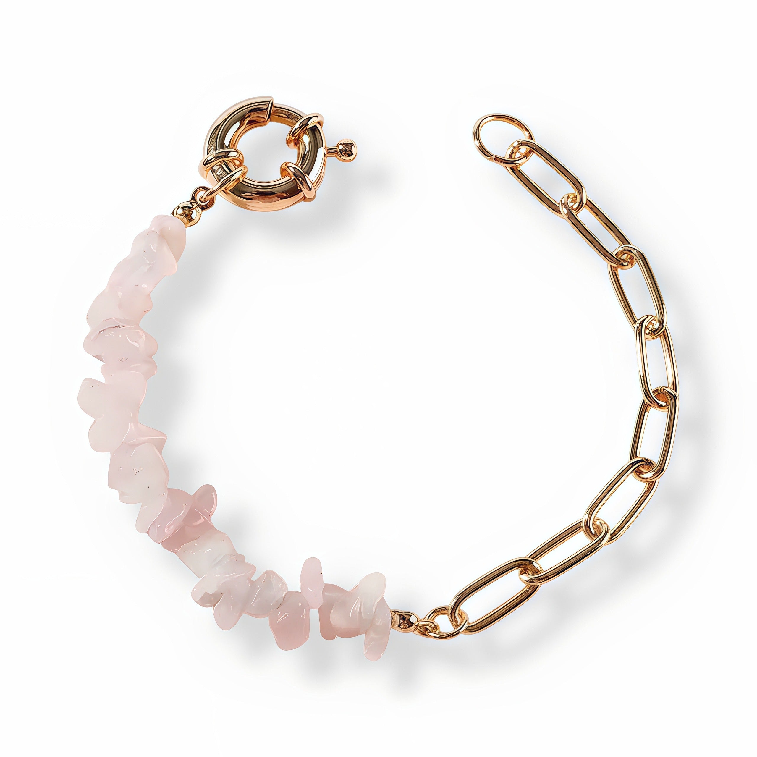 Blush Rose Quartz Chain Bracelet